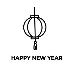 Happy New Year Lantern Illustration