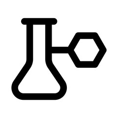 Chemistry Lab Modern Line Icon. Professional minimal vector symbol representing scientific experiment laboratory research and chemical analysis.