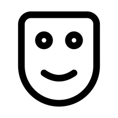 Mask Entertainment Modern Line Icon. Professional minimal vector symbol representing theater drama performance and arts.