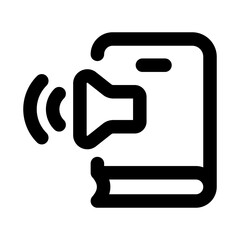 Audio Book Modern Line Icon. Professional minimal vector symbol representing digital learning listening education and spoken content.