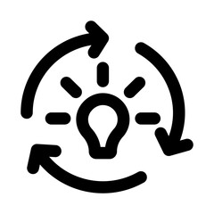 Creative Business Solutions Modern Line Icon. Professional minimal vector symbol representing innovation strategy problem solving and professional growth.