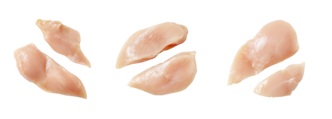 Raw chicken breast pieces on transparent background food photography culinary inspiration