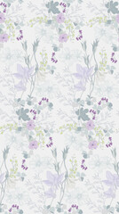 
Flowers in shades of white and bright twigs, seamless pattern with beautiful flowers on a pearl background for wrapping paper, wallpaper print and textile