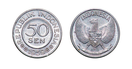 Coin 50 sen. Indonesia. 1959. Garuda, the king of birds in Hindu mythology © Art Event