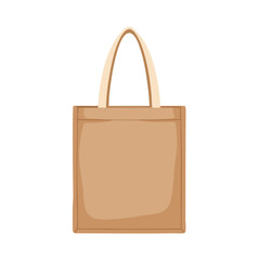 A tan tote bag with cream-colored straps against a white background