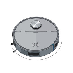 An illustration of a circular robotic vacuum cleaner, viewed from above