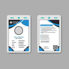 Corporate Employee ID Card Template &ndash; Modern Professional Staff Badge