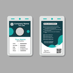 Employee ID Card Template &ndash; Clean Modern Corporate Layout