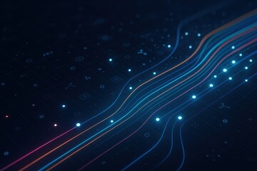 Digital Data Stream: A mesmerizing visualization of digital data streams, showcasing interconnected pathways of information.