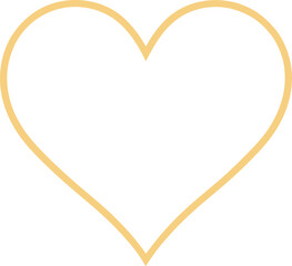 A simple golden heart outline against a dark solid black background
