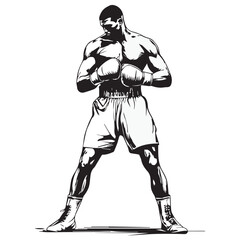 vector illustration of a man with boxing gloves.