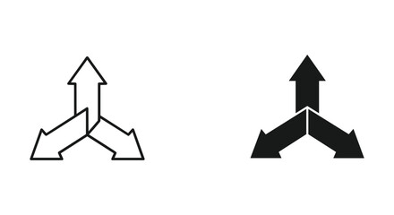 Arrows pointing in different directions with contrasting colors © viduking