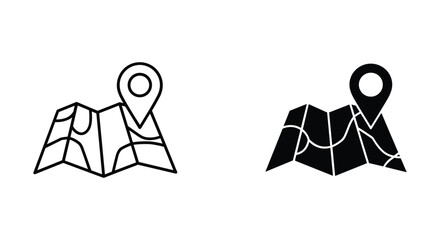 Map navigation with location pin icon © viduking