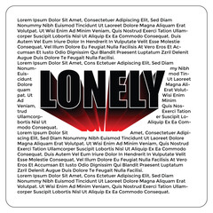 Dramatic 'Lonely' Word with Radiant Shadow Text Effect