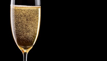 Champagne Glass Filled With Bubbly Golden Drink Isolated On A Transparent Background