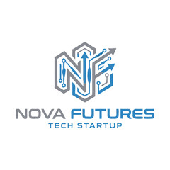 Vector illustration of a modern business logo design featuring a technology symbol and company text for a successful internet marketing concept