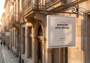Elegant Street Store Sign Mockup