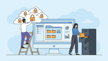 Protecting digital data in the cloud and organizing physical documents