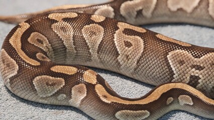 The Ball Python Snake (Python Regius).