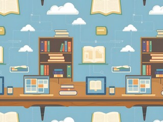 E-Learning Network Pattern Wallpaper