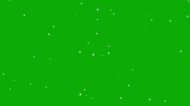 Magical Sparkling Stars Overlay on Green Screen. twinkling stars animation loopable with alpha channel. minimalist starry night sky animation.