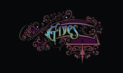 GIVES lettering custom style design