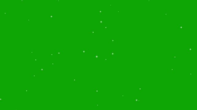 Magical Sparkling Stars Overlay on Green Screen. twinkling stars animation loopable with alpha channel. minimalist starry night sky animation.