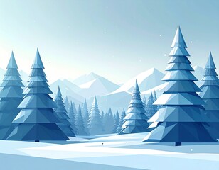 winter mountain landscape trees
