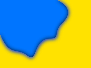Abstract blue liquid shape on yellow background with bold color contrast. Modern minimalist design suitable for backgrounds, branding, social media, web design, and creative digital projects.