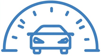 Car Speedometer Icon, Isolated