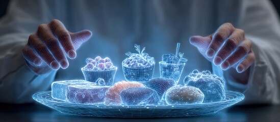 Holographic Food Display on a Tray