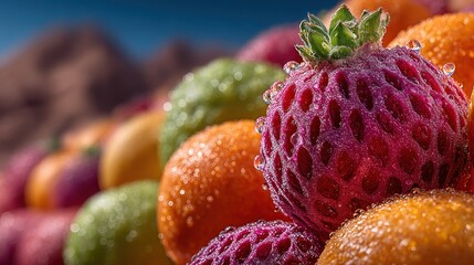 Vibrant Fruits with a Delicate Frosting