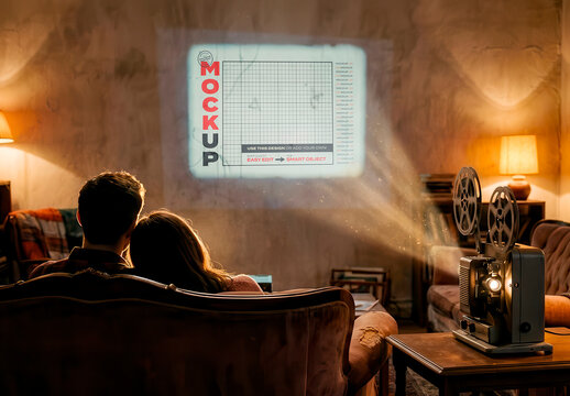 Old Vintage Movie Projector Mockup