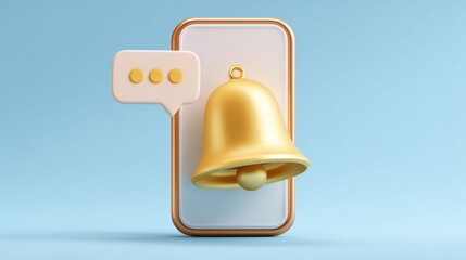 Phone notification bell and message icon