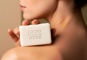 Soap Logo or Message Woman Mockup
