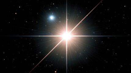 Space Art with Star and Light Rays