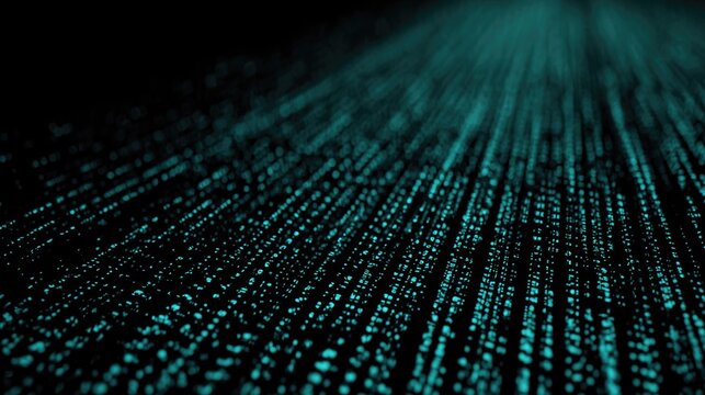 Teal Data Stream Abstract - Powered by Adobe