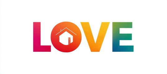 Love house logo. Real estate property investment.  Generative AI technology.