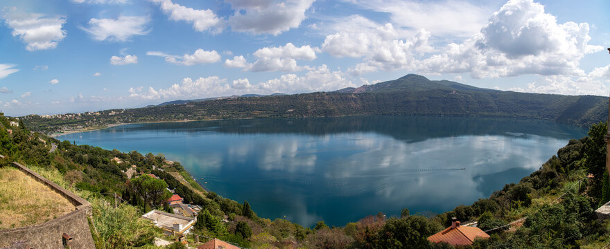 
panoramic view of Lake Albano