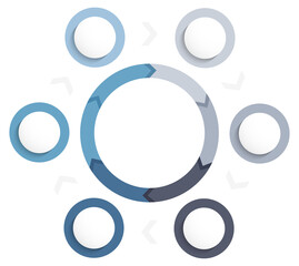 Circle infographic template with six elements, business infographics