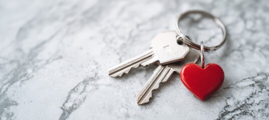 House key and love icon. Real estate property investment. Generative AI technology.