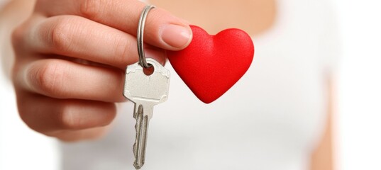 Realtor hand over love house key. Real estate property investment. Generative AI technology.