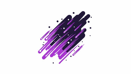 Dynamic purple streaks with dark dots, abstract graphic