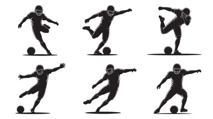 Obraz premium Soccer Player Kicking Ball Silhouette