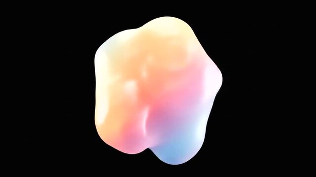 Rotating Opal Gemstone on Black Background.