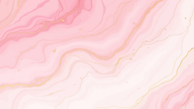 Elegant pink marble abstract background with golden veins for a luxurious design - Powered by Adobe