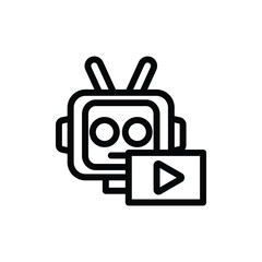 ai generated video outline icon vector design good for web or mobile app