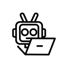 bot assistant outline icon vector design good for web or mobile app