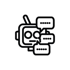 ai chat bot outline icon vector design good for web or mobile app