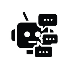 ai chat bot solid icon vector design good for web or mobile app